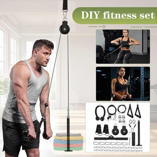 Diy fitness set gym pulley - set,